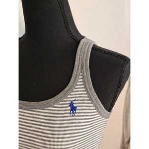 Ralph Lauren Women's Sleeveless Dress Size SP Gray Striped Casual tennis brunch